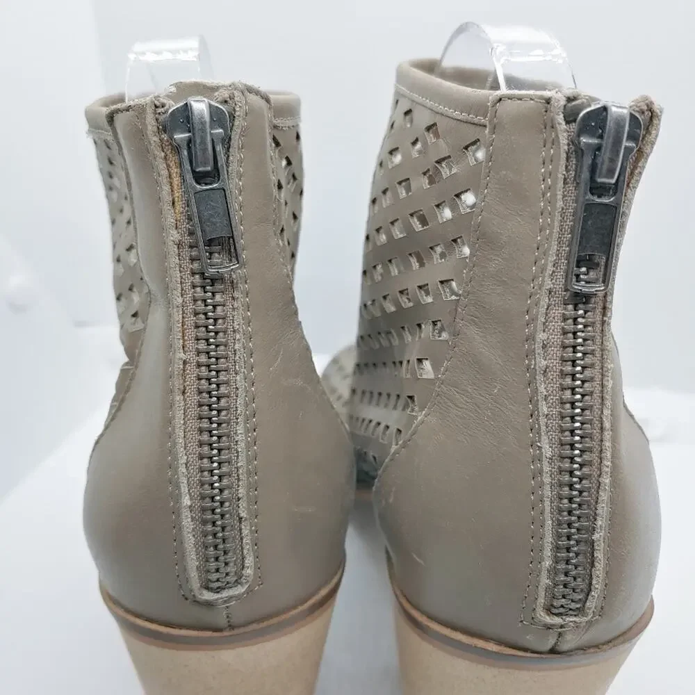 Kelsi Dagger Leather Taupe Gray Kyoto Shooties Sz 8